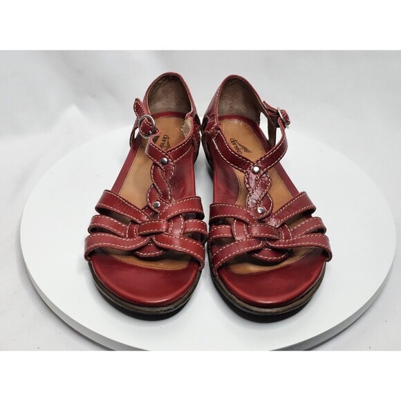 Dansko Red Leather Strappy Mary Jane Heel Sandals Womens Size US 5.5-6 EU 36 - Picture 4 of 8